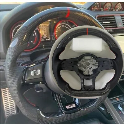 Handmade For VW Golf MK7 GTI R Line Scirocco Carbon Fiber Sport Steering Wheel • $593.44