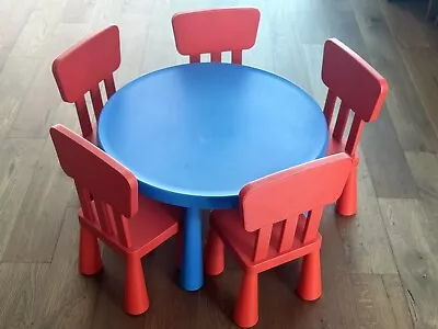 Pre-owned Ikea Children's Play Table And 5 Chairs Set In Very Good Condition • $90