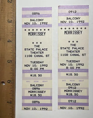 1992 Morrissey LOT OF 2 Unused Concert Tickets • $15