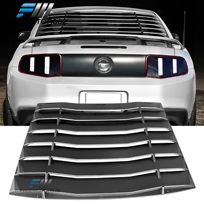 Fits 2005-2014 Ford Mustang Black Rear Window Louvers Sun Windshield Vent Cover • $279.99