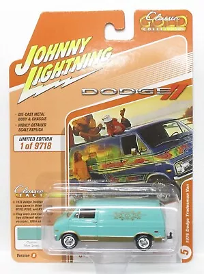 2022 Johnny Lightning Classic Gold 1976 Dodge Tradesman Van Mint Green  • $7.99