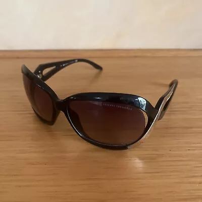 Armani Exchange Women's Sunglasses Black Designer Oversize Y2K 2000s Cat Eye • $0.99