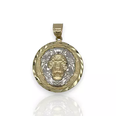 Lion Head Medallion Pendant - 10k Yellow Gold • $279.99