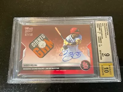 2022 Topps Now YADIER MOLINA #141 AUTO-RELIC /10 BGS  9 CARDINALS RED HOF • $1200