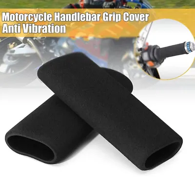 £4.19 • Buy 2Pcs Motorcycle Anti Vibration Handle Bar Foam Comfort Slip Over Grips Black UK