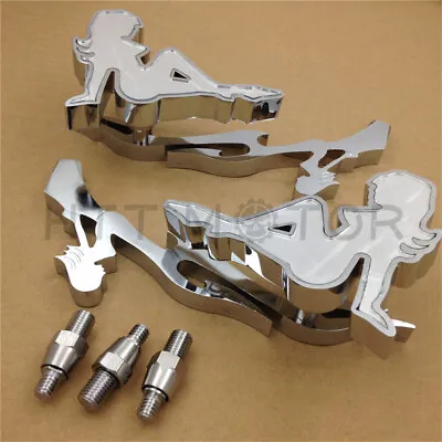 Chrome Hot Girl Mirrors For Honda CBR 600RR 900RR 929RR Yamaha R6 Kawasaki Ninja • $30.94