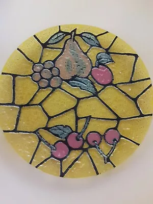 Lot Of 2~ 10 Inch Stained Glass Fruit  Vintage Dinner Plates • $12