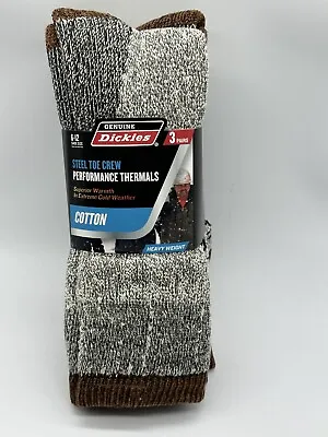 3 Pairs Mens Dickies Thermal Steel Toe Heavy Weight Cotton Performance Crew Sock • $12.99