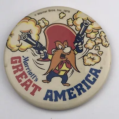 Yosemite Sam 1976 Promo Marriott Pin Button Pinback Vintage Great America 70s • $10.30