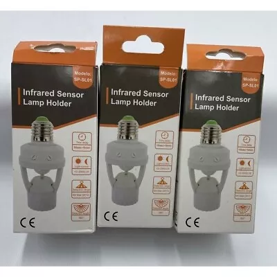 3X Infrared Motion Sensor Light Holder Base Switch Bulb Socket * • $18.99