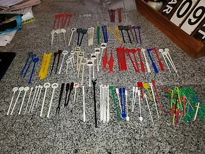 Lot Of Vintage Drink Stir Swizzle Sticks Cocktail Midcentury Plastic Stirrers • $20