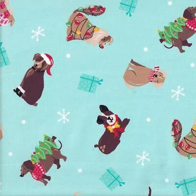 Dachshunds Etc Christmas Trees Holiday Dogs Quilting Fabric 1/2 Metre • $15.95