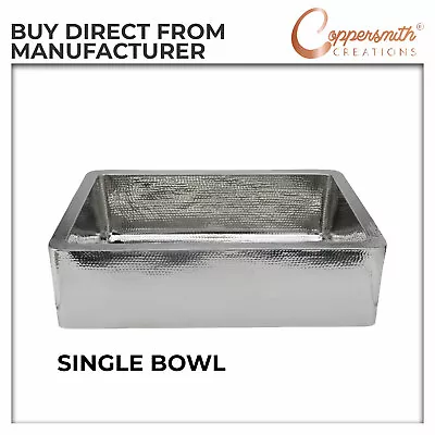 Stainless Steel Front Apron Hammered Single Bowl Kitchen Sink • £649