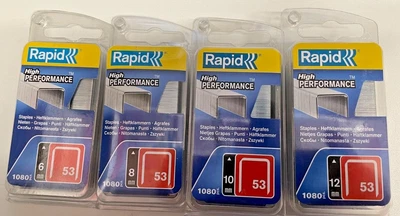 £4.99 • Buy 1080 Rapid 53 Series Staples-High Performance Galvanized Steel-6mm,8mm,10mm,12mm