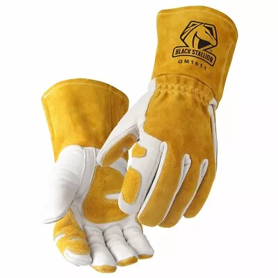 $22.95 • Buy Black Stallion Heavy Duty GM1611-WT Xtreme MIG Welding Gloves - Yellow/White, XL