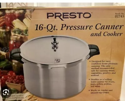 Presto 01745 Aluminum Stovetop Pressure Cooker Canner Induction Compatible 16 Qt • $151.90