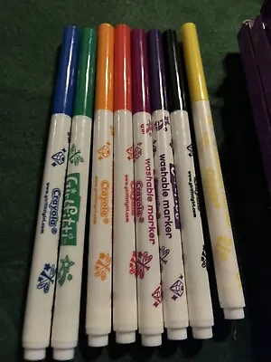 CRAYOLA Girlfitti Colouring Fine Washable Markers Felt Tip Pens Pack Of 8 Multi • £3