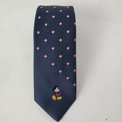 Cervantes Men's Necktie Vintage Mickey Mouse  Tie Navy Blue Red Walt Disney • $15.10