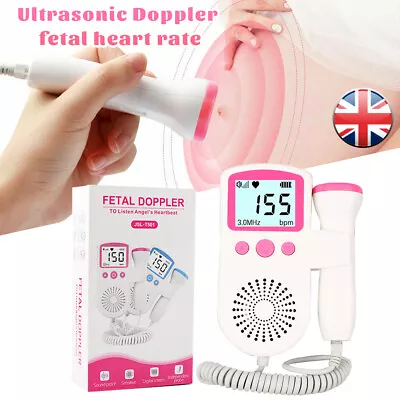 Fetal Doppler Detector Baby Heart Beat Rate Probe Prenatal Monitor Ultrasonic • £14.79