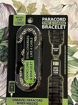 Paracord Micro USB Sync & Charge Bracelet Different Colors Pink Green Neon • $5