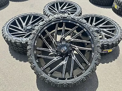 24  Inch Rims Tires Xm Offroad 33125024 Mud Tires Ford And Gmc Chevy 135 139 • $3499