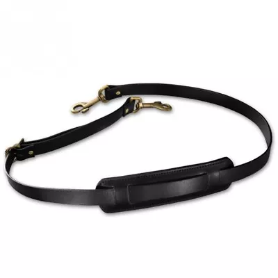 Filson Leather Shoulder Strap 20049230 Bridle Brass Black Adjustable MADE IN USA • $99.90