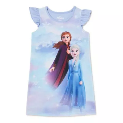 NWT Disney Frozen Girls Blue Nightgown Short Sleeve Pajamas Size 7/8 • $5.99