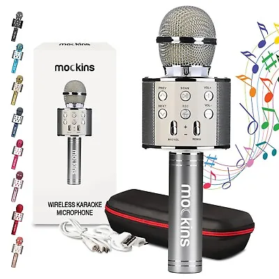 Mockins Portable Wireless Bluetooth KARAOKE Microphone Silver Holiday Gift Kids • $14.99