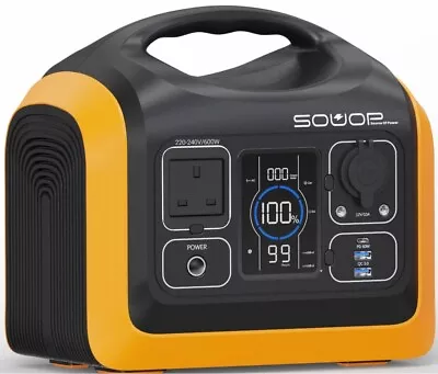 SOUOP  595Wh Portable Power Station 600W Solar Generator For Camping • £242