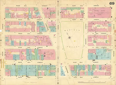 Sanborn NYC #69 Manhattan Midtown NoMad Flatiron Rose Hill Madison Sq 1899 Map • £225