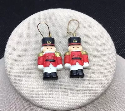 Vintage Christmas Holiday Costume Plastic Soldier Drop Earrings B661 • $5.99