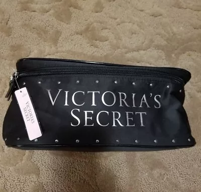 Victoria's Secret LE 2018 Studded Black Train Case Travel Bags Set Of 3 NWT $38 • $9.49