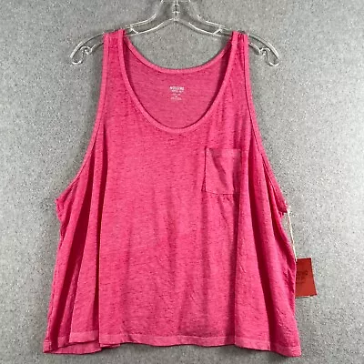 Mossimo Womens XXL Scoop Neck Tank Top Bright Hot Pink With Pocket NWT • $9.99