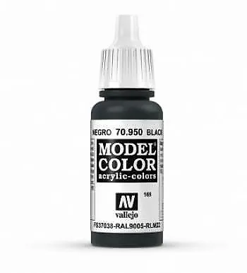 £3.87 • Buy Vallejo Model Color 17ml Acrylic Paint - 950 Matt Black