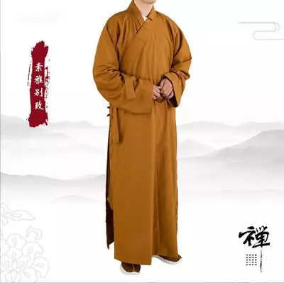 Monk Robes Kung Fu Uniform Shaolin Buddhist Sets Meditation Farming Tai Chi Suit • $27.90