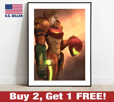 Metroid Poster 18  X 24  Print Samus Aran Zero Game Room Wall Art Decor Helmet • $13.48