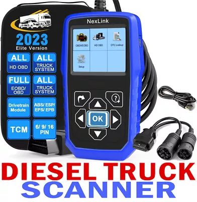Diesel Truck Diagnostic Scanner OBD EOBD HDOBD DPF ABS EPS Code Reader Scan Tool • $359.87