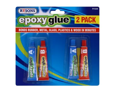 Rysons Epoxy Permanent Adhesive Resin & Hardener Glue MetalPlasticGlassWood • £2.64