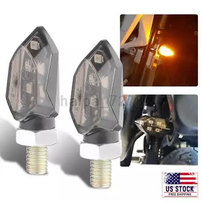 2PC Motorcycle LED Amber Turn Signal Light Mini Indicator Blinker Bulb Universal • $10.99