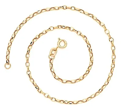 9ct Yellow Gold Oval Belcher Ankle Bracelet Anklet - 10.5 Inch • £49.95