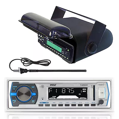 Pyle  Marine USB SD AUX Mp3 Media Receiver Marine Housing& Radio Antenna • $90.49