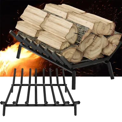 20'' Heavy Duty Firewood Log Wood Rack Coal Basket Storage Holder Kindling Tools • £39.93