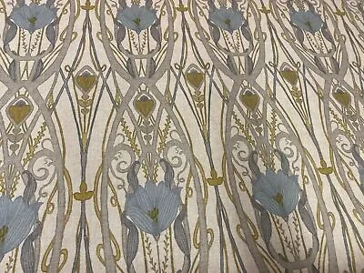 Art Nouveau Scrolls Linen  Fabric Curtain Roman Blind Craft Upholstery DUCKEGG • £21.60