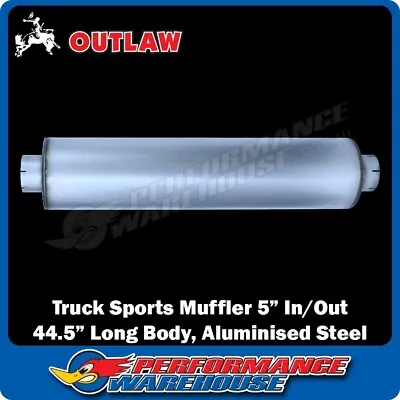 Outlaw Truck Sports Muffler 5  In / Out 44.5  Long Body 51  Overall 10  Diam. • $299.95