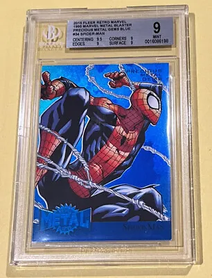 SPIDER-MAN 🔥 2015 Fleer Retro Marvel Precious Metal Gems PMG Blue /50 📈 SSP • $7501