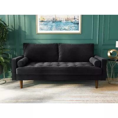 3 Seater Sofa Velvet Fabric Lounge Seat Couch Recliner • $315