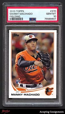 2013 Topps #270 Manny Machado Fielding ROOKIE RC ORIOLES PSA 10 GEM MINT • $15.51