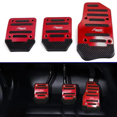 $14.51 • Buy 3pcs Red Non Slip Accessories Car Pedal Pad Cover Universal Auto Interior Decor