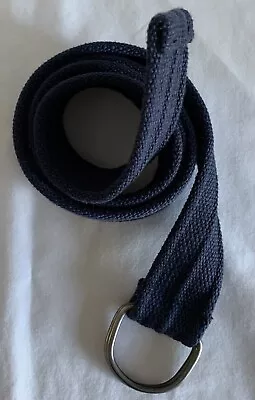 Navy Blue Military Style Canvas D Ring Buckle BELT Men’ Women’Unisex Sz Waist 36 • $14.90