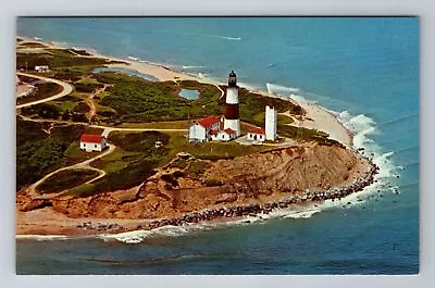 Montauk NJ-New Jersey Aerial Montauk Point Lighthouse Souvenir Vintage Postcard • $7.99